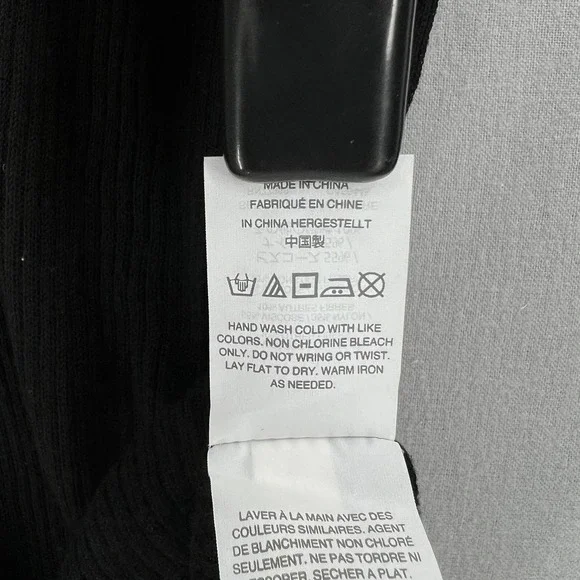 MADEWELL Sweater Womens Small Black Ruffle Sleeve Pullover Crew neck Ribbed - Picture 9 of 12